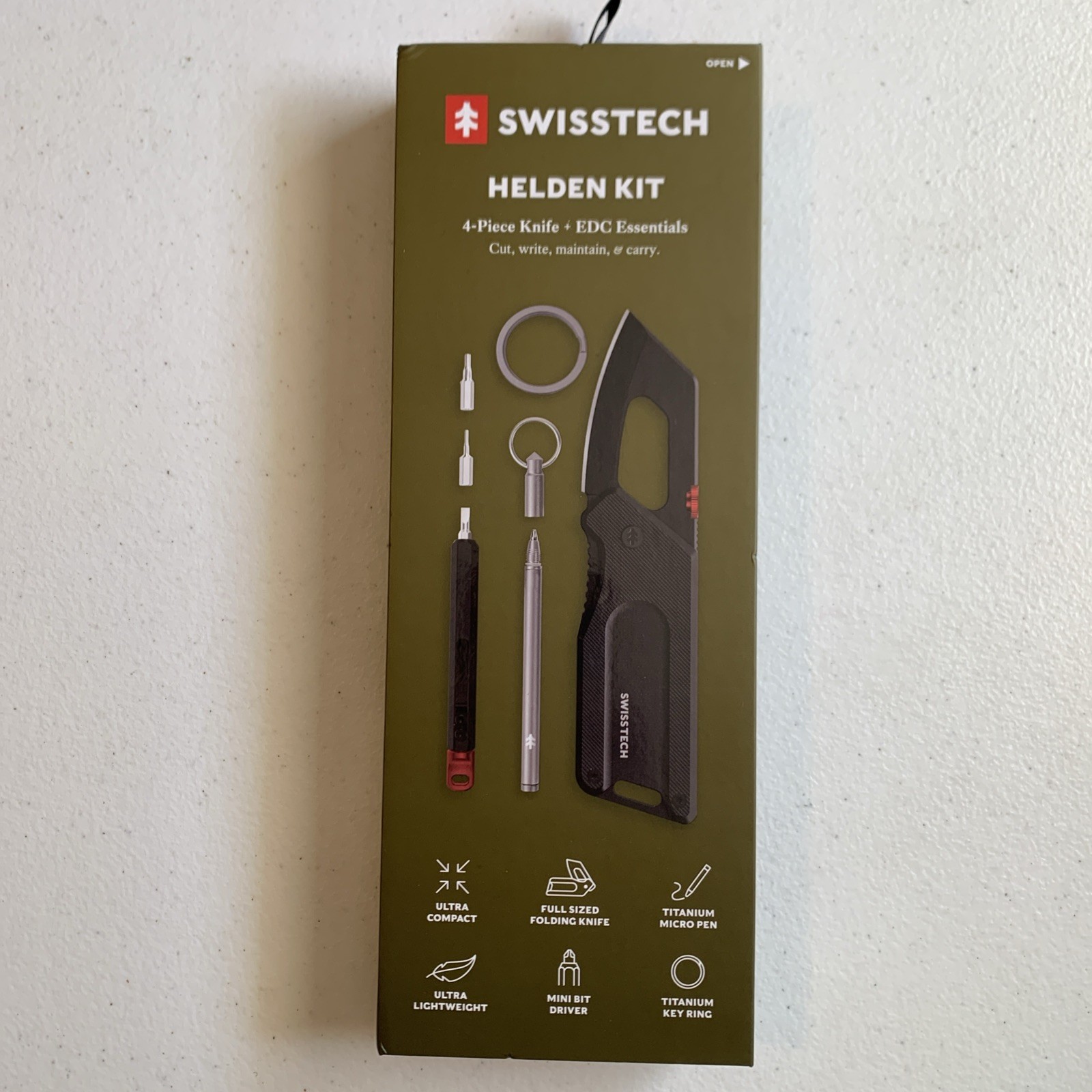 Swiss Tech 4 Piece Helden Survival Kit Knife + EDC Essentials Ultra Lightweight