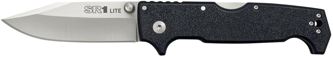 Cold Steel CS62K1 SR1 Lite 4″ Fldg Clip Pt Plain 8Cr13MoV SS Blade/Blk Griv-Ex