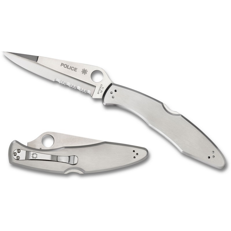 Spyderco C07PS Police Model 4 Folding Knife 4.12″ VG-10 Combo Edge Blade,