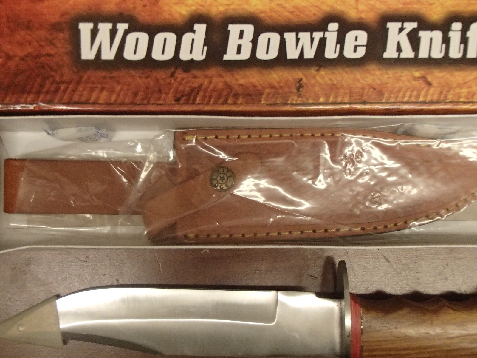 Bowie Knife | Classic 12″ Overall Dark Brown Wood Handle Silver Blade + Sheath