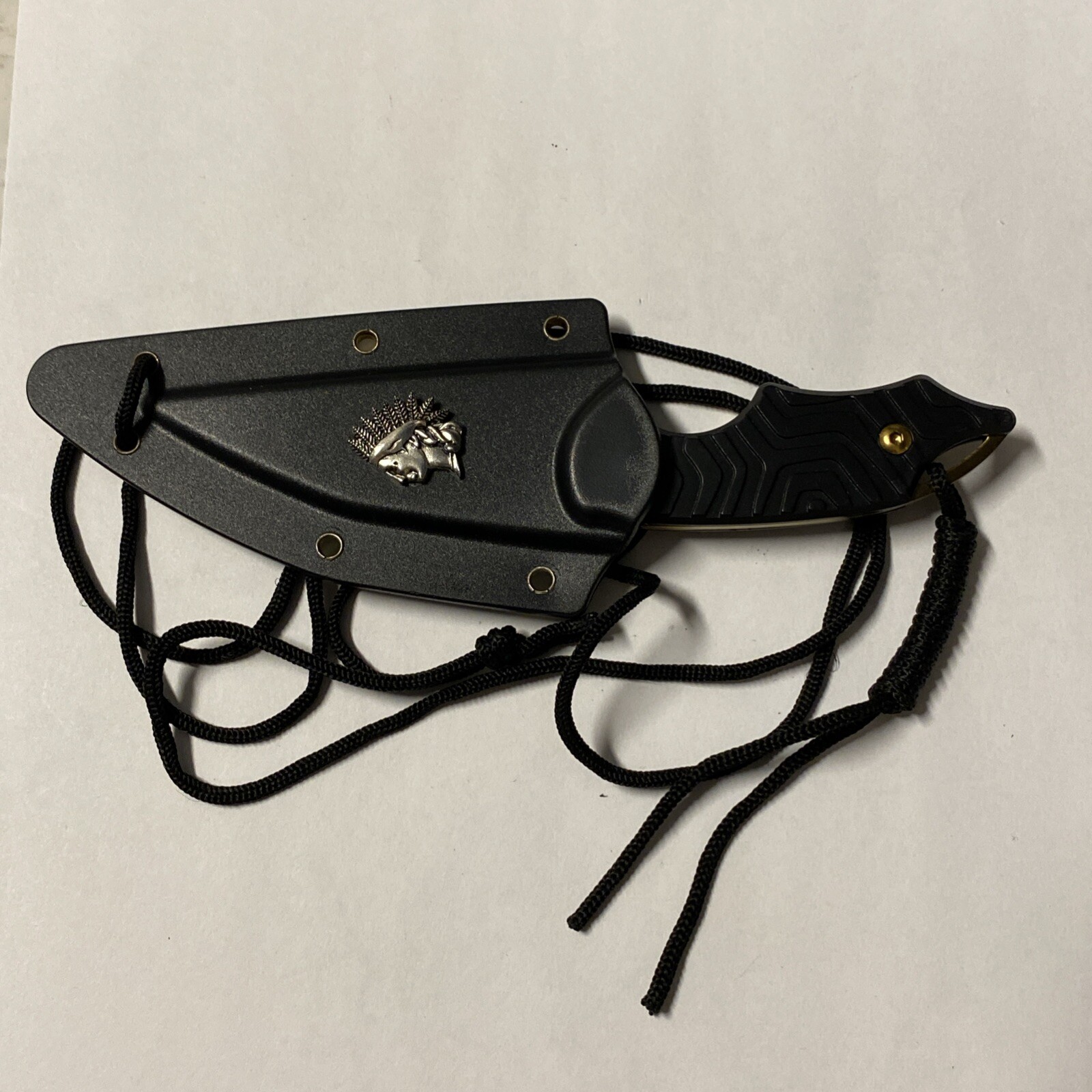 WarTech HWT201GD 3CR13 Steel Gold Color Knife With Case / Sheath