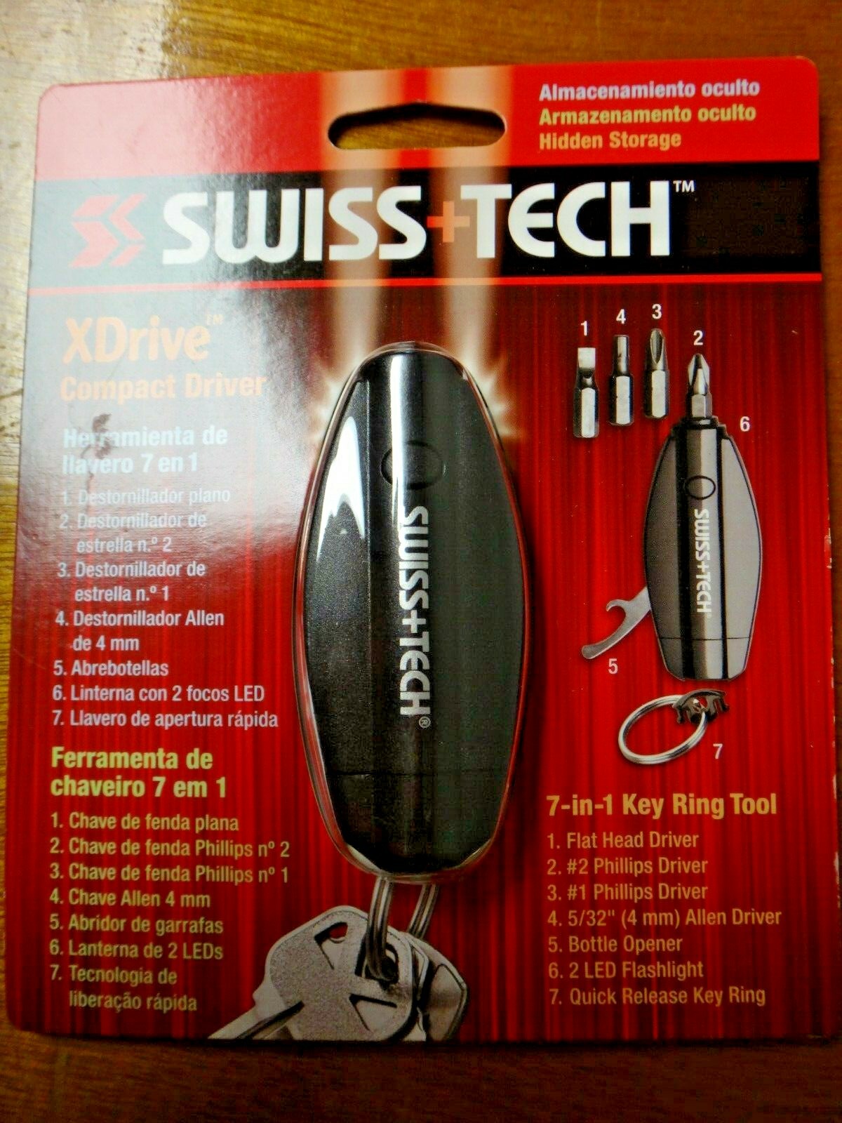 SWISS TECH X-DRIVE 7-in-1 COMPACT DRIVER TOOL PHILLIPS & FLAT SCREWDRIVERS NEW