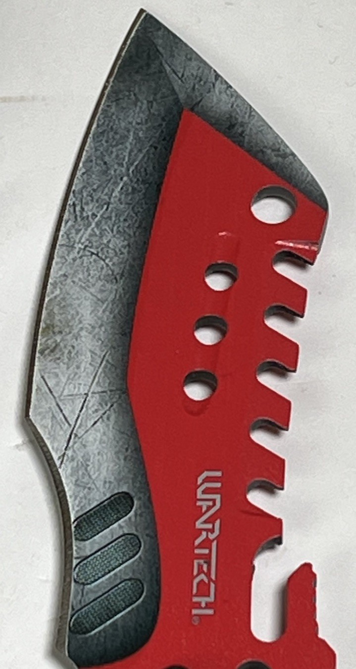 Fixed Blade Tactical Knife Wartech Red Black Hunting Blade w/ Sheath 9-1/4” OAL
