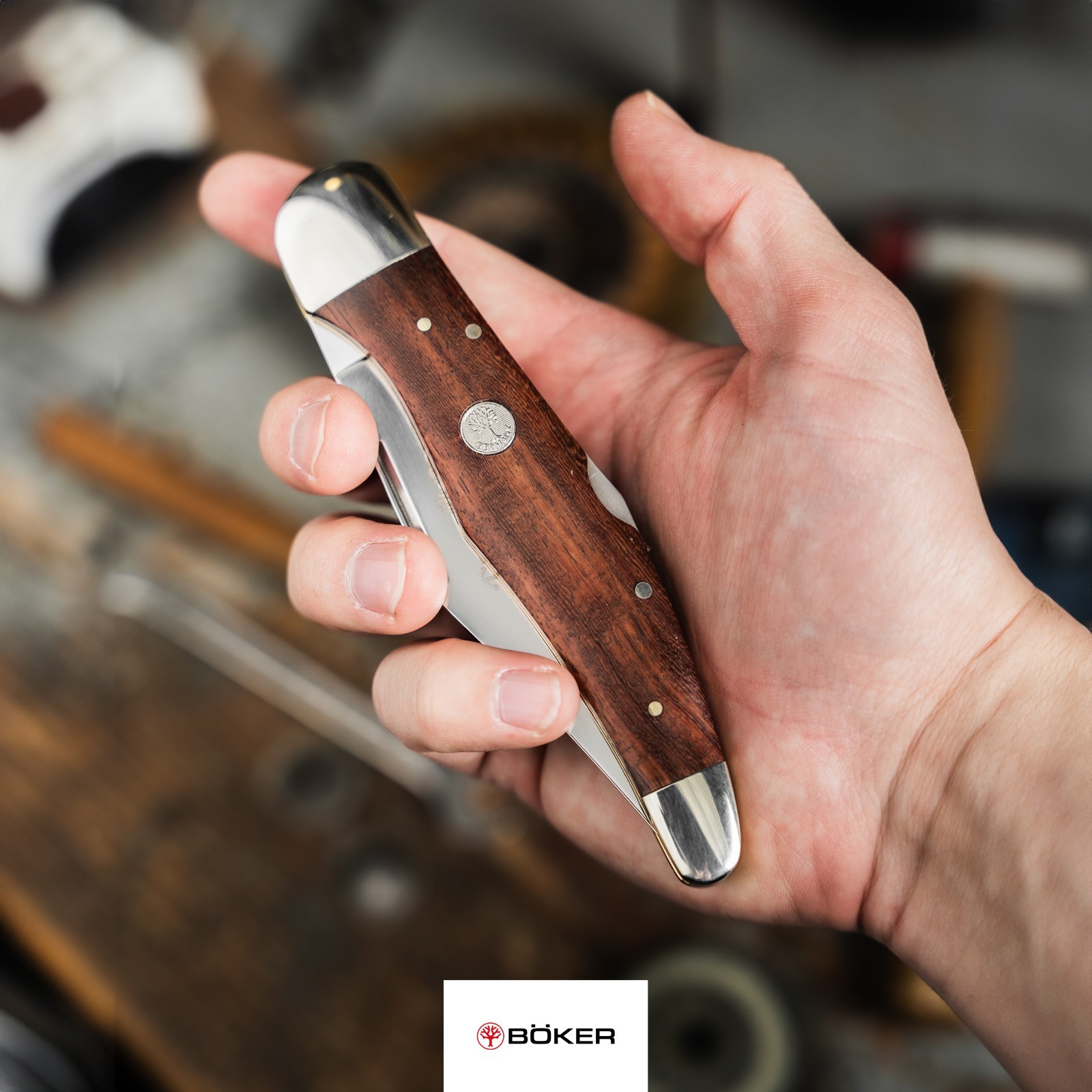 Boker TS 2.0 Folding Hunter One Pocket Knife 3.54″ D2 Blade Wood EDC ✔️ 110871