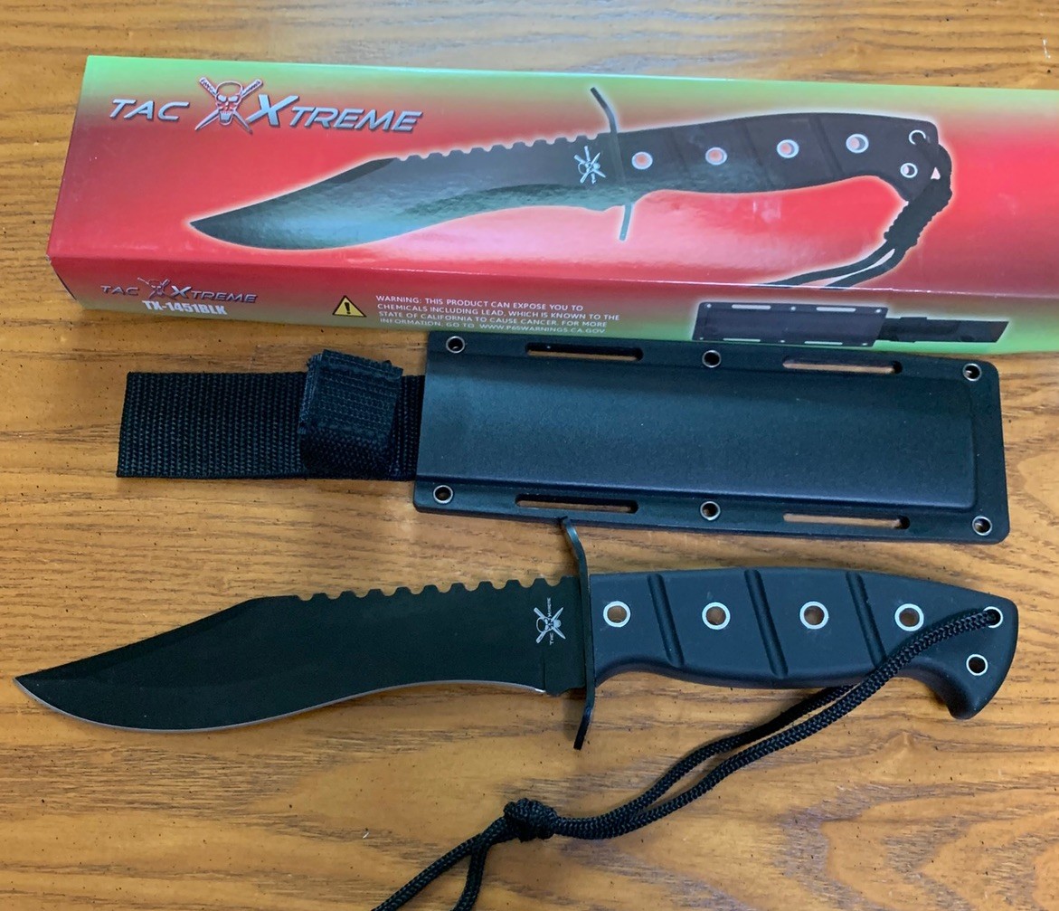 Tac Xtreme Knife TX-1458BLK Fixed Blade Knife **New In Box**