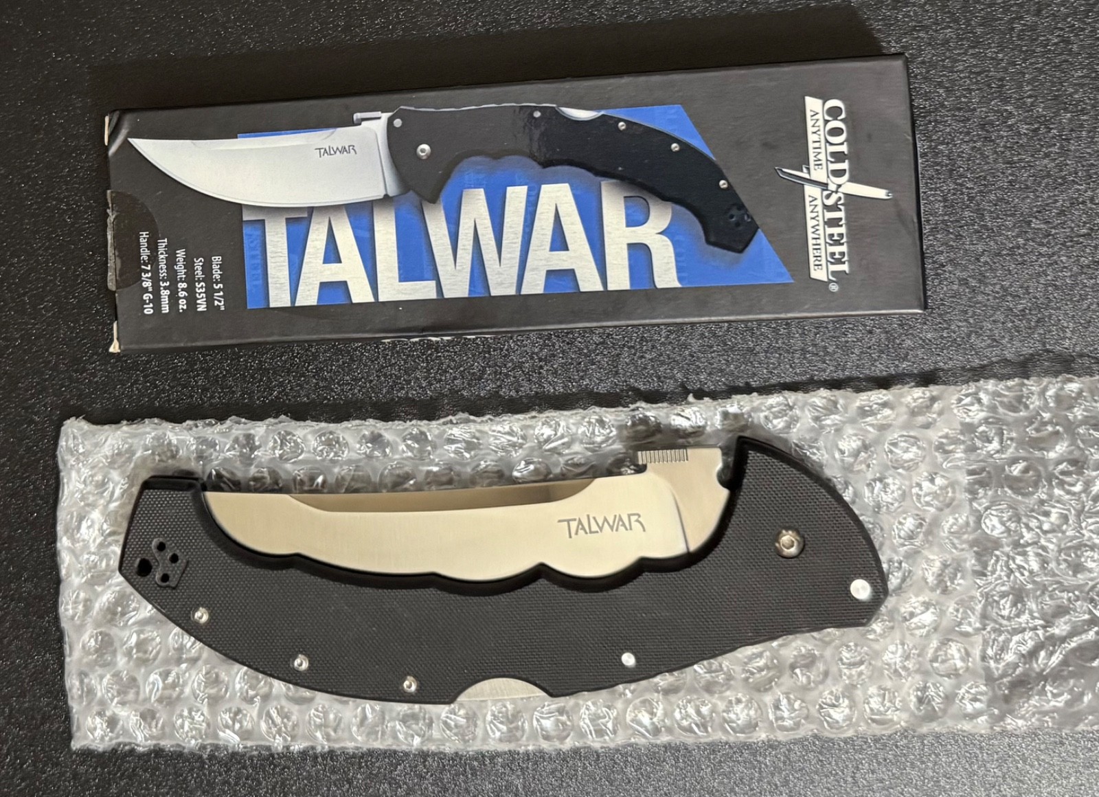 Cold Steel Talwar 21TBX – 5.5 Inch S35VN – Black G10 – Tri-AD Lock – Folding Kni