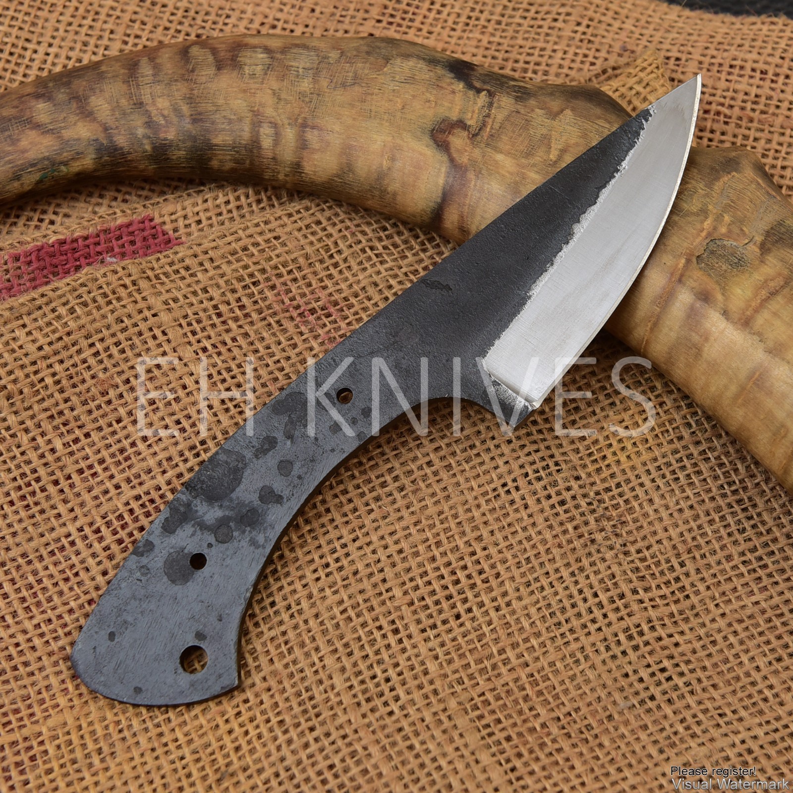 8” Lot Of 10 Handmade Carbon Steel Hunting Sharp Skinner Blank Blade Knives