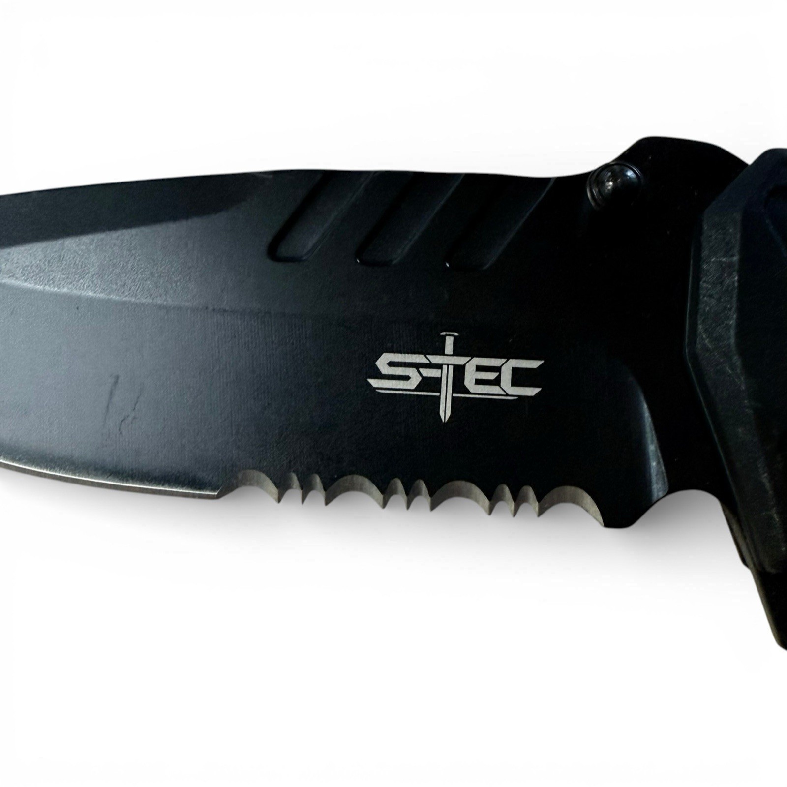 S-TEC TS015 Recon Assisted Folding Knife 3.5” Serrated OD Green EDC