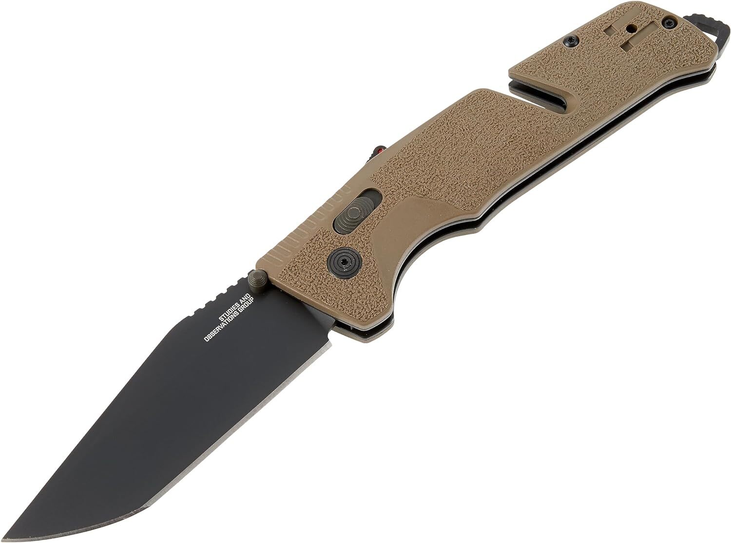 SOG Trident AT Ambid. Tanto Folding Knife D2 Steel Blade – Flat Dark Earth