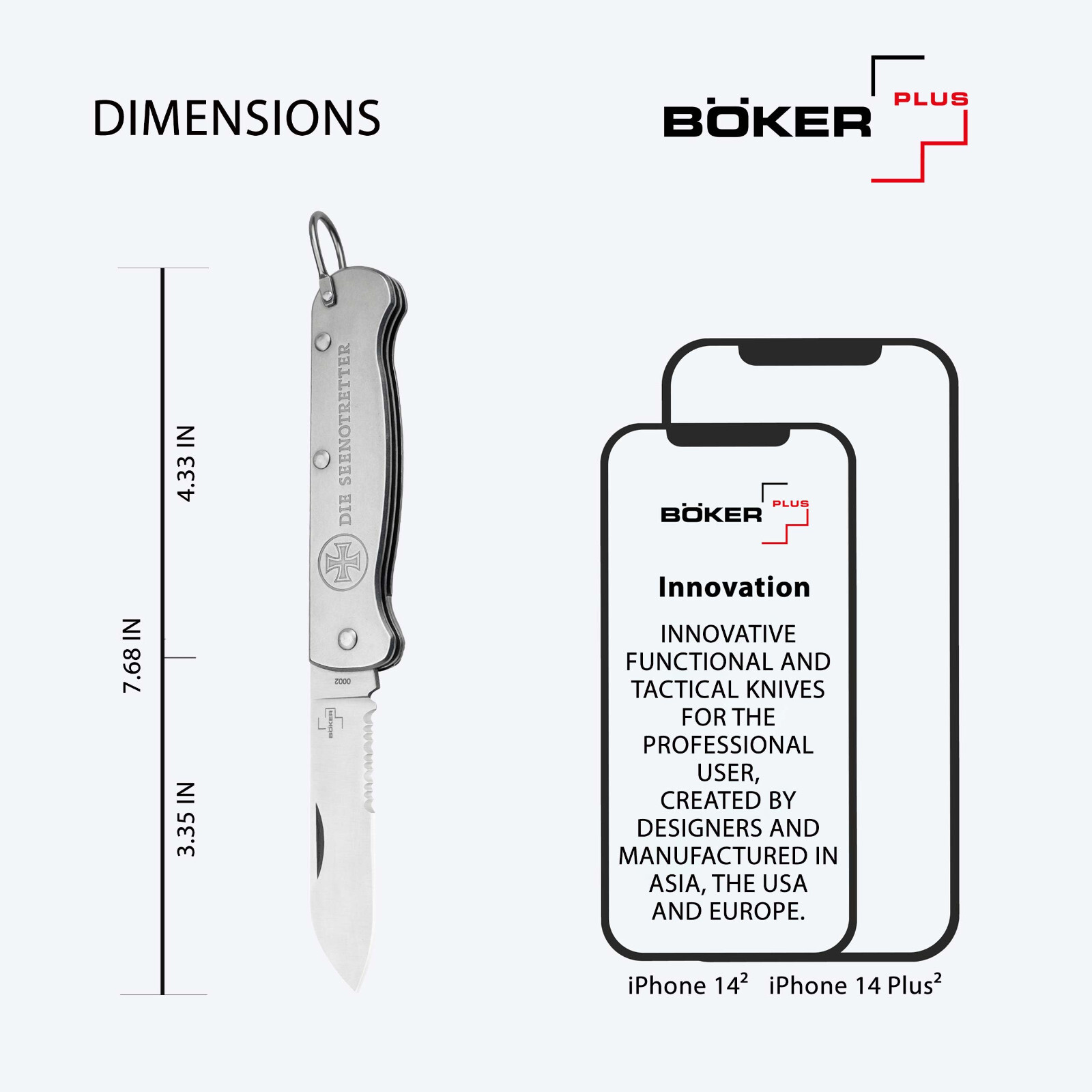 Boker Plus Seenotretter 01 Pocket Knife 3.35″ Blade 4116 Steel Handle ✔️ 01BO547