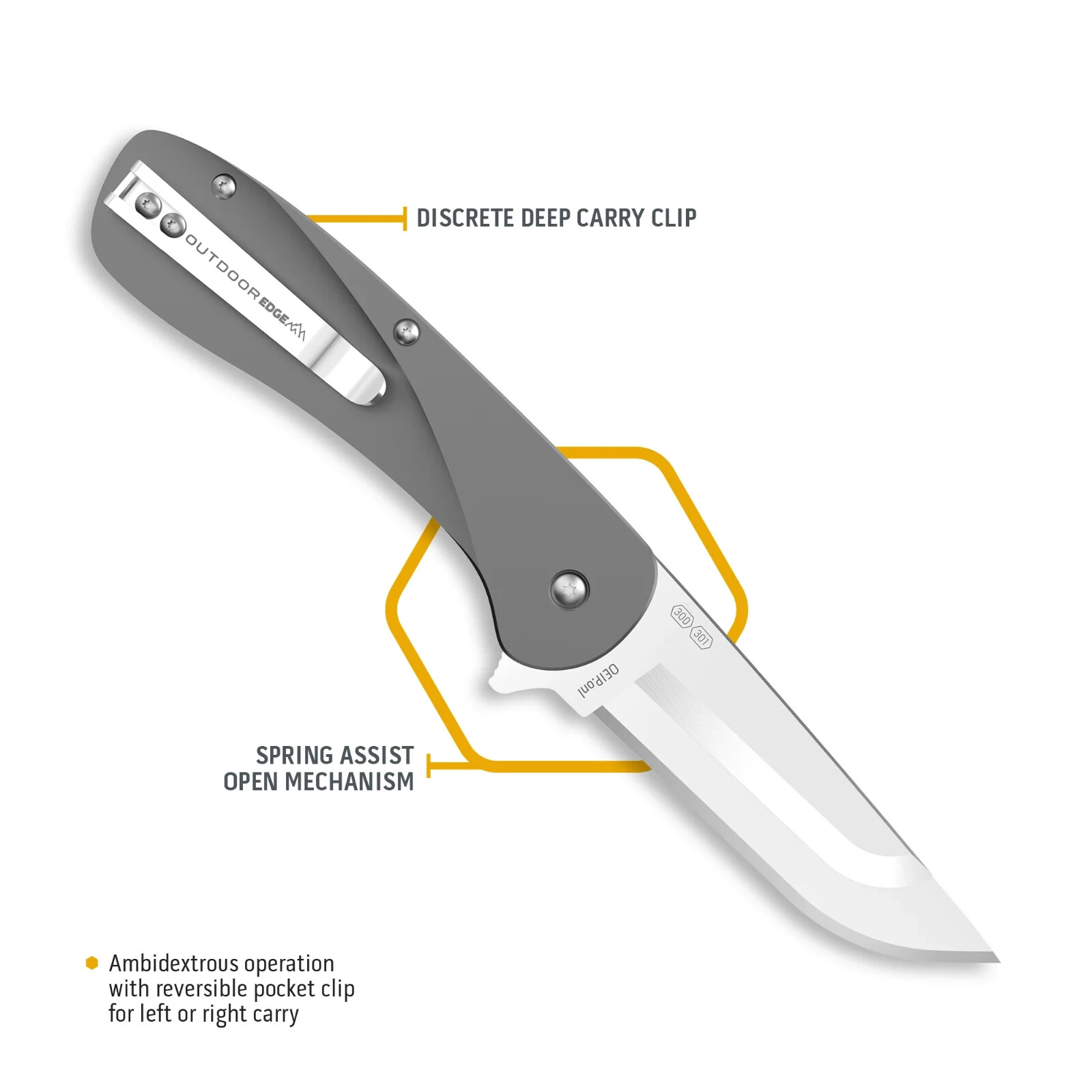 New Outdoor Edge RazorVX1 3.0″ Replaceable Blade Assisted Knife Silver VX130A-C