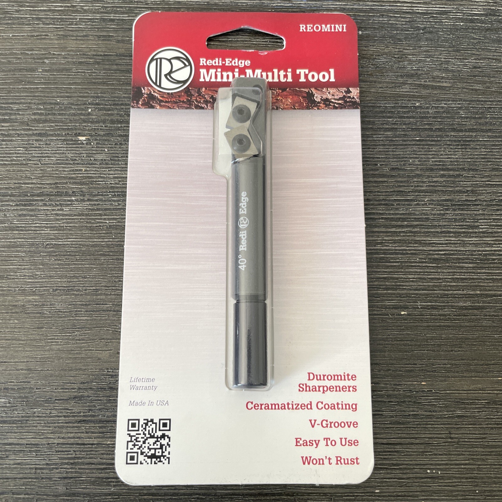 Redi Edge Mini Multi Tool Sharpener 4.13″ 40 Degree w/Rod Black Aluminum Handle
