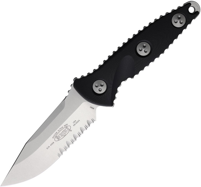 Microtech Socom Alpha Mini S/E Sw PS 113M-11 Black G10 Fixed Blade Knife