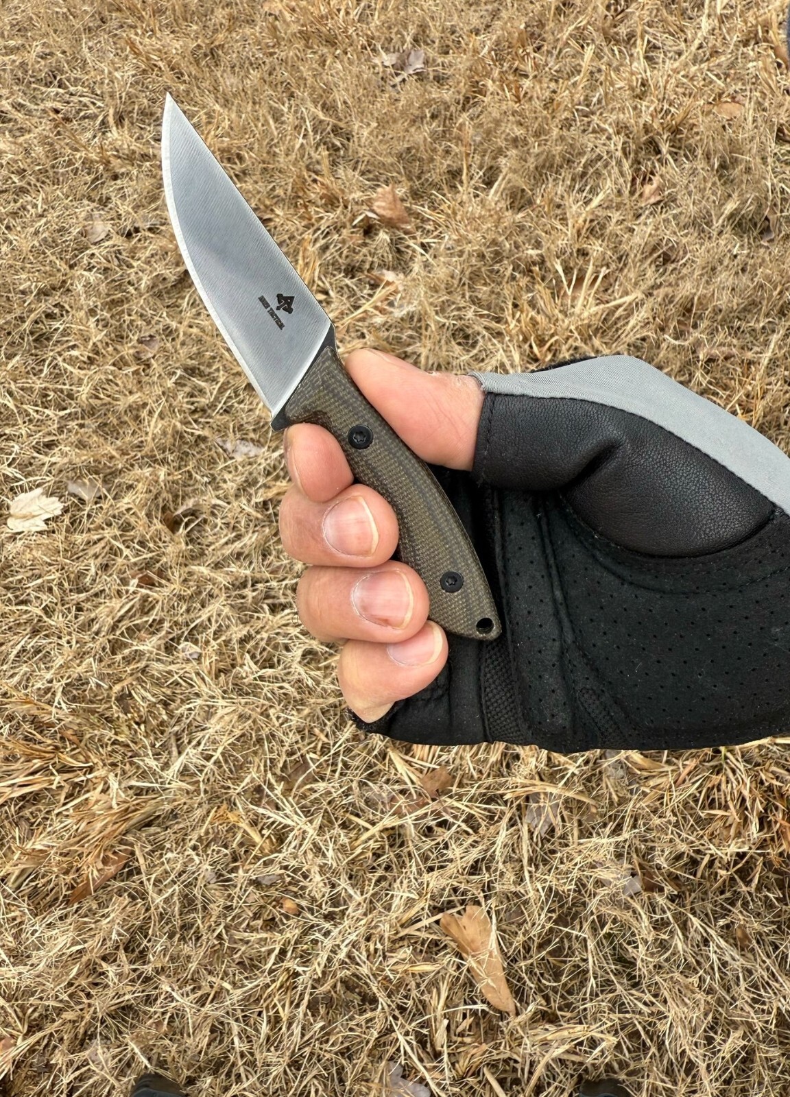 AMER Tactical B-13 Fixed Blade, 3D Micarta Scales, Full Tang, EDC, Neck Knife