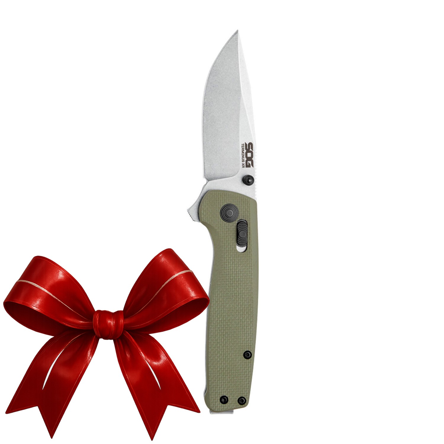 SOG Terminus XR G10 Folding Pocket Knife with D2 Steel Blade Olive Drab Handle