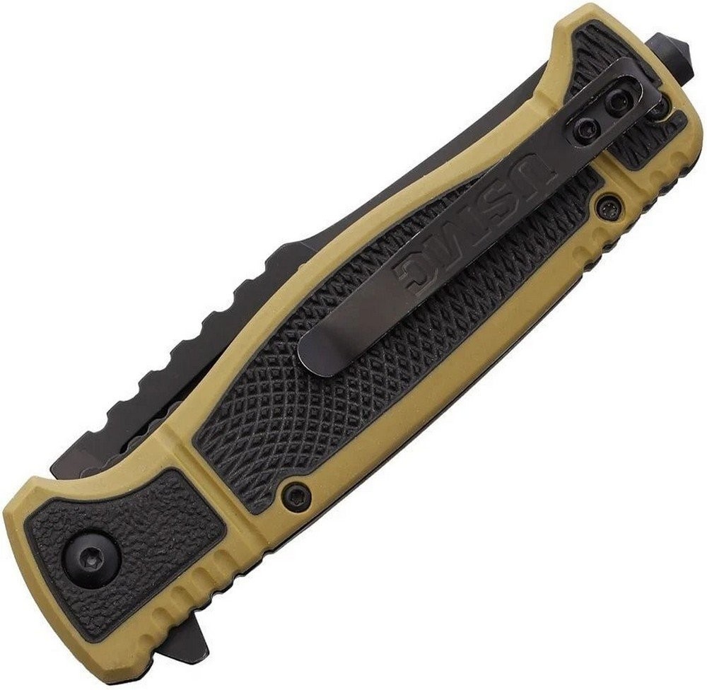 USMC Assisted Folding Knife 3Cr13 Steel Blade Black Nylon Handle – M-A3005TN