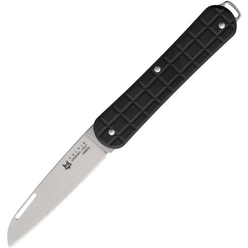 Fox Slipjoint Pocket Knife Wharncliffe Blade Black Aluminum Handle FX-VPGP130BK