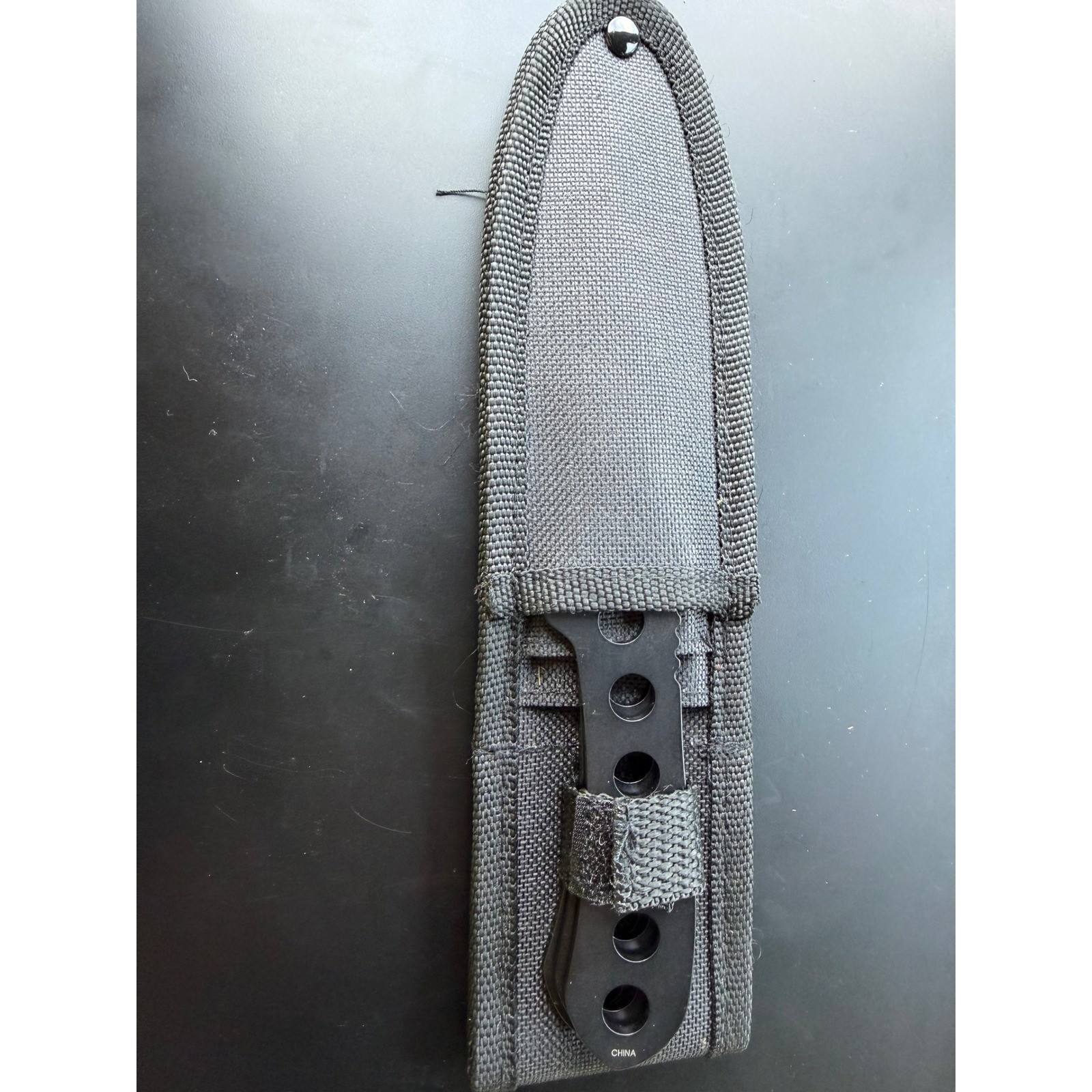 TRS.X8 Stinger Black 3 Pc Full Tang Fixed Blade Knife Set Sheath