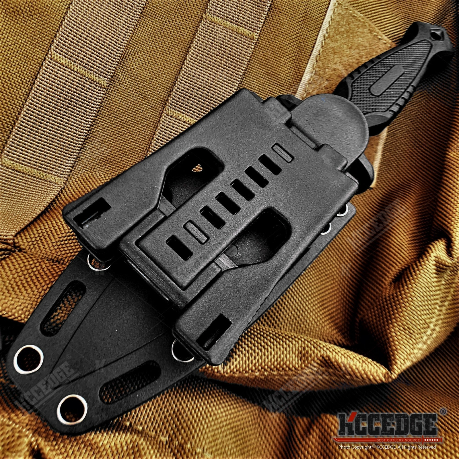9″ Tactical Knife Fixed Blade Knife Molle Compatible Kydex Sheath Hunting Knife