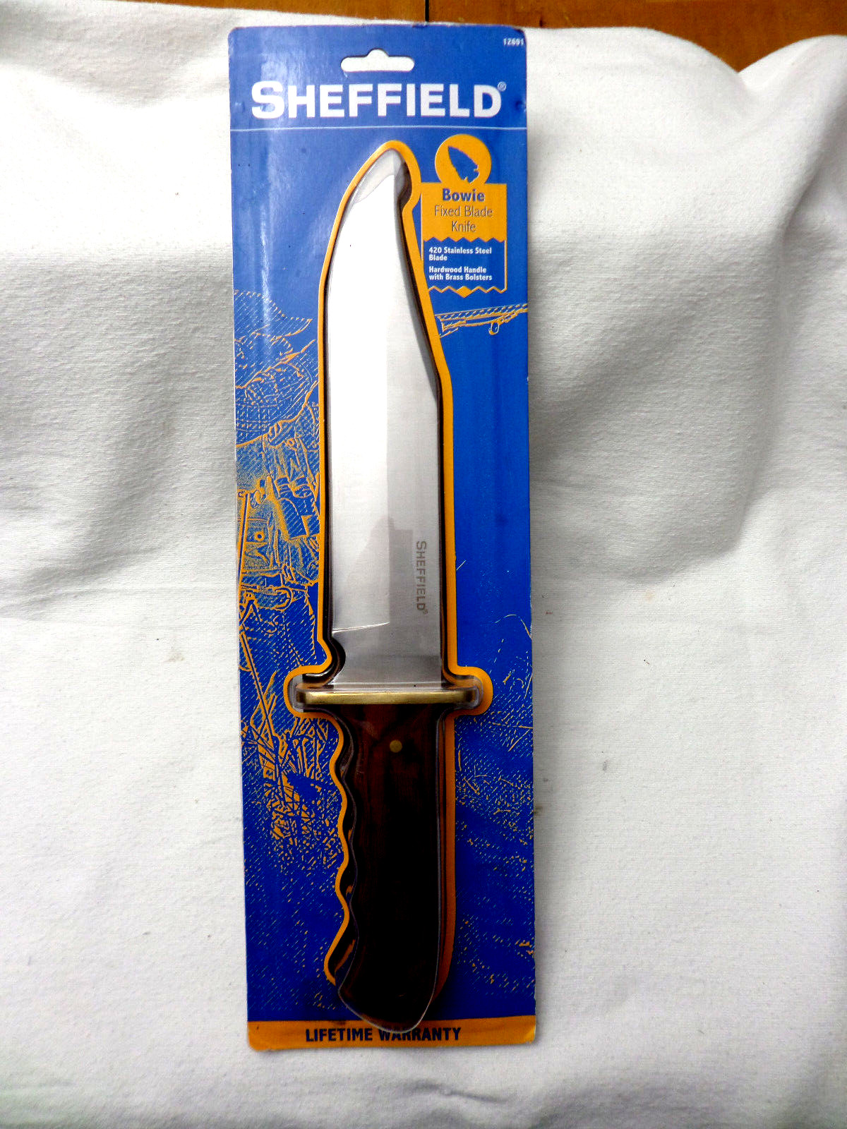Sheffield 12691 Bowie Fixed Blade Knife with Sheath Large 14”