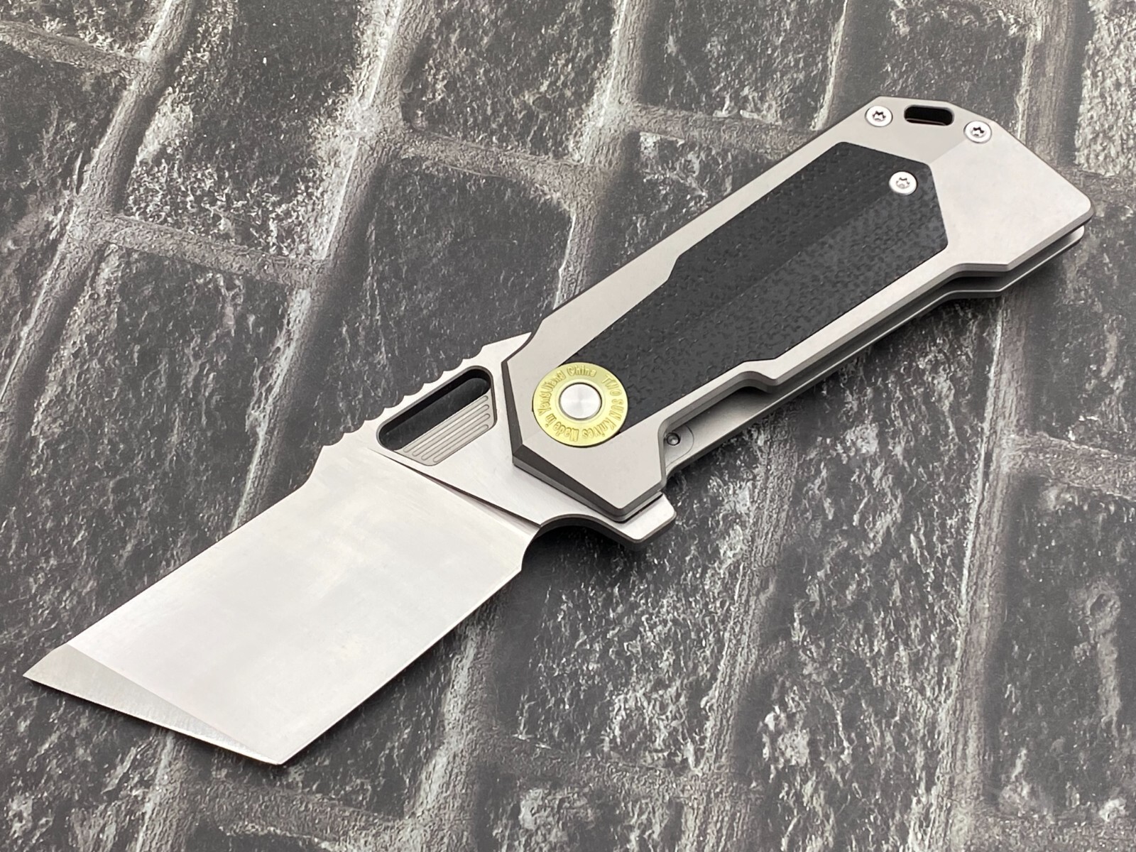 Twosun TS500-Sand Folding Knife D2 Blade TC4 Titanium Inlay Micarta Handle Knife