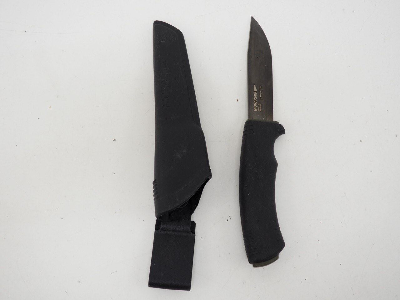 New! Morakniv Bushcraft Black Carbon Steel With Sheath Survival Knife M-10791