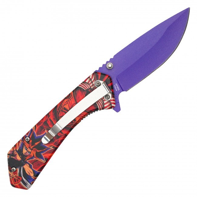 7.75″ Yu-Gi-Oh! Purple Exodia 3-D Printed Graphic Spring Assisted Pocket Knife