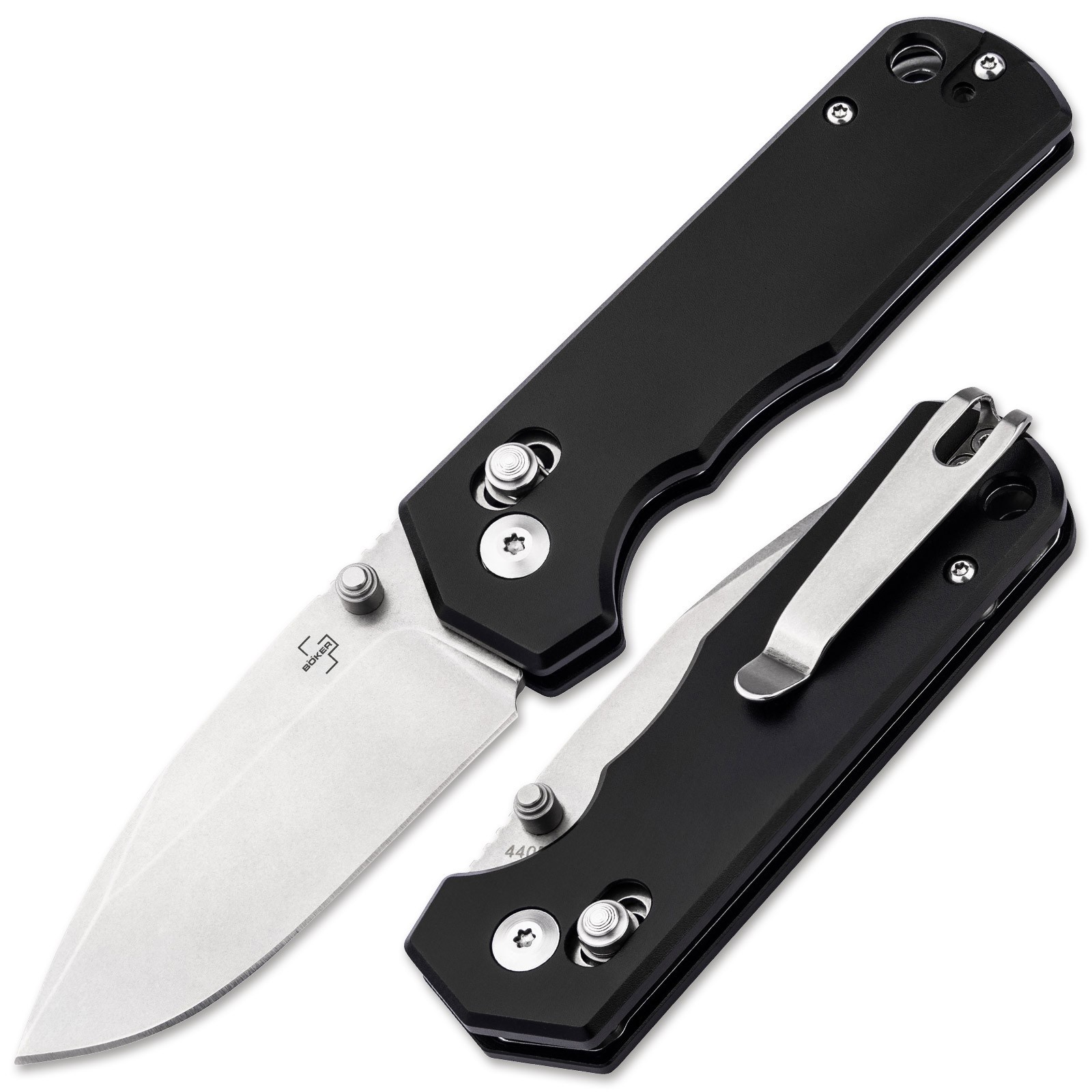 BOKER PLUS® Rockstub Black 2.0 Pocket Knife 14C28N Metal Handle 01BP0050