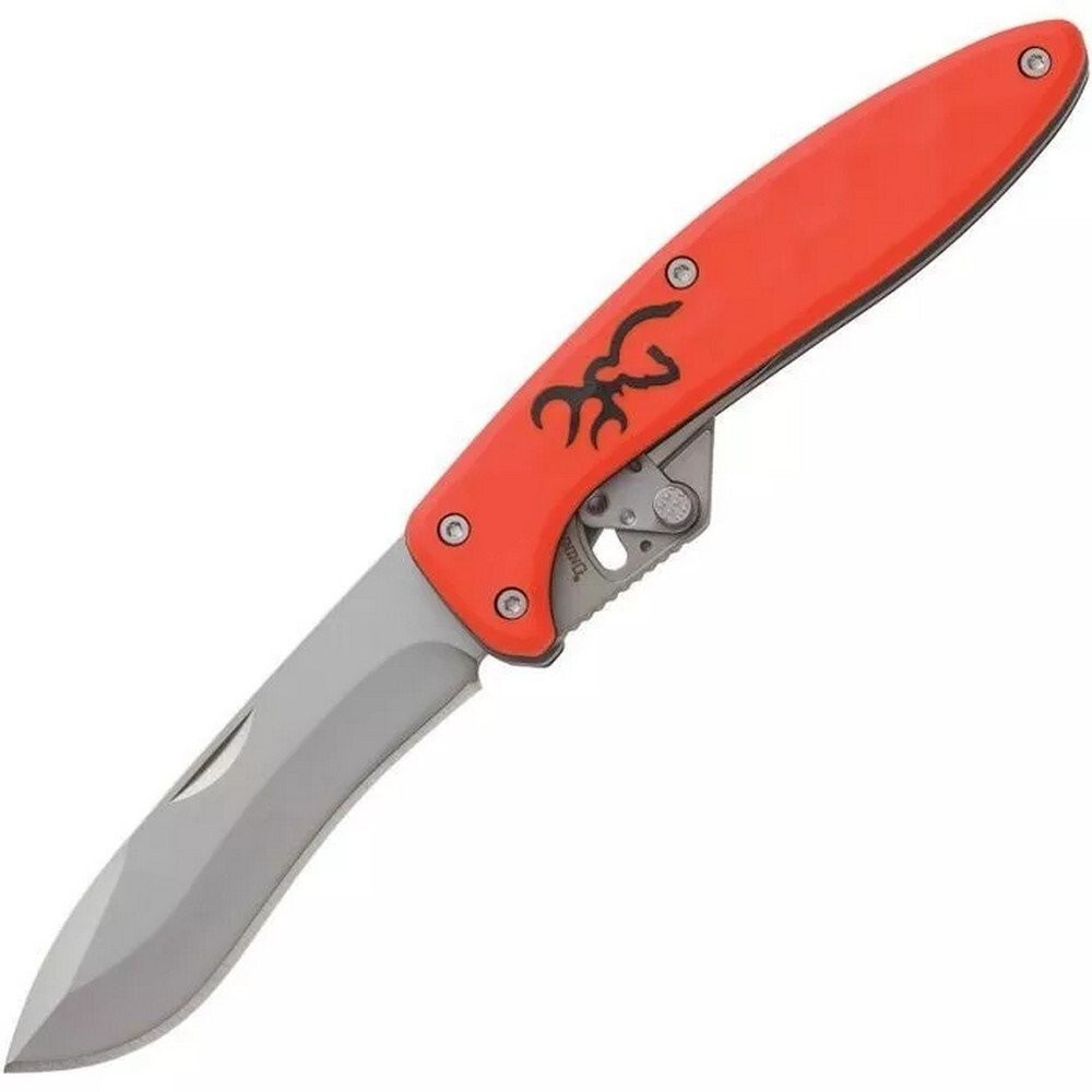 Browning Primal Scalpel Pocket Knife Steel Blades Orange Polymer Handle 3220462B
