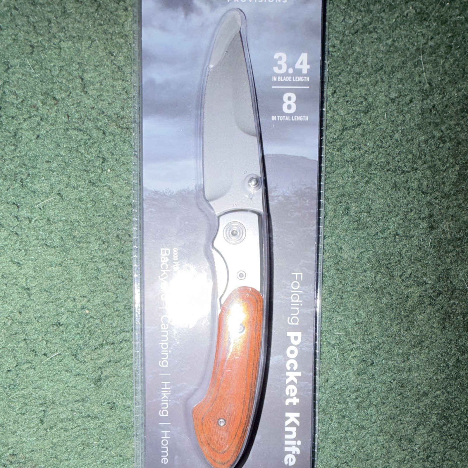 Outerbanks Provisions Pocket Knife 3.4in SS Blade Wood Handle Lock