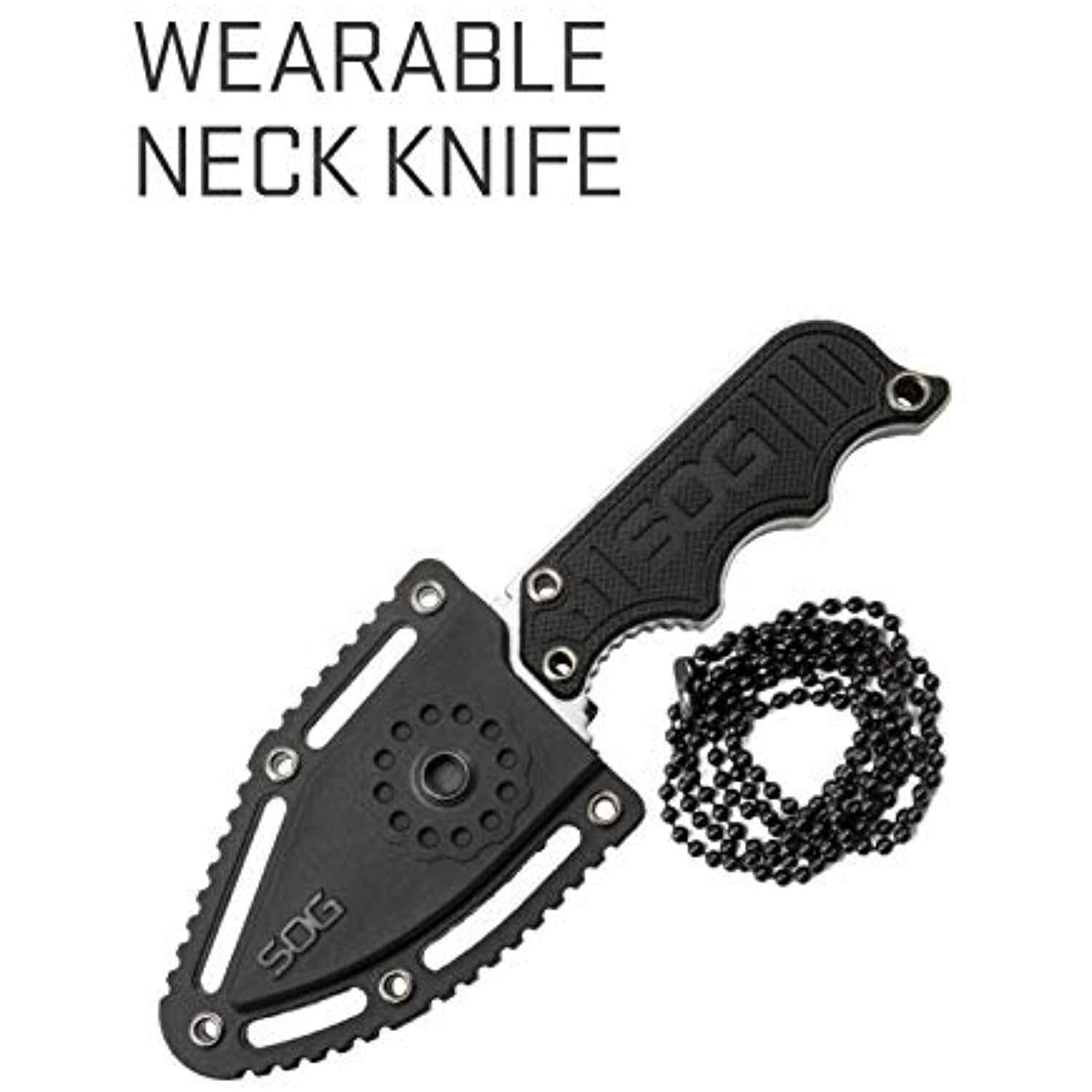 SOG Instinct Mini Small Fixed Blade Knife- 1.9 Inch Full Tang Adjustable Clip