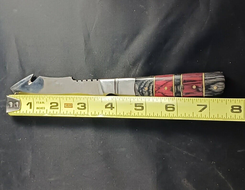 Deer Creek Hand Made Full Tang Hunting Knife With Leather Sheath wood handle-VA8