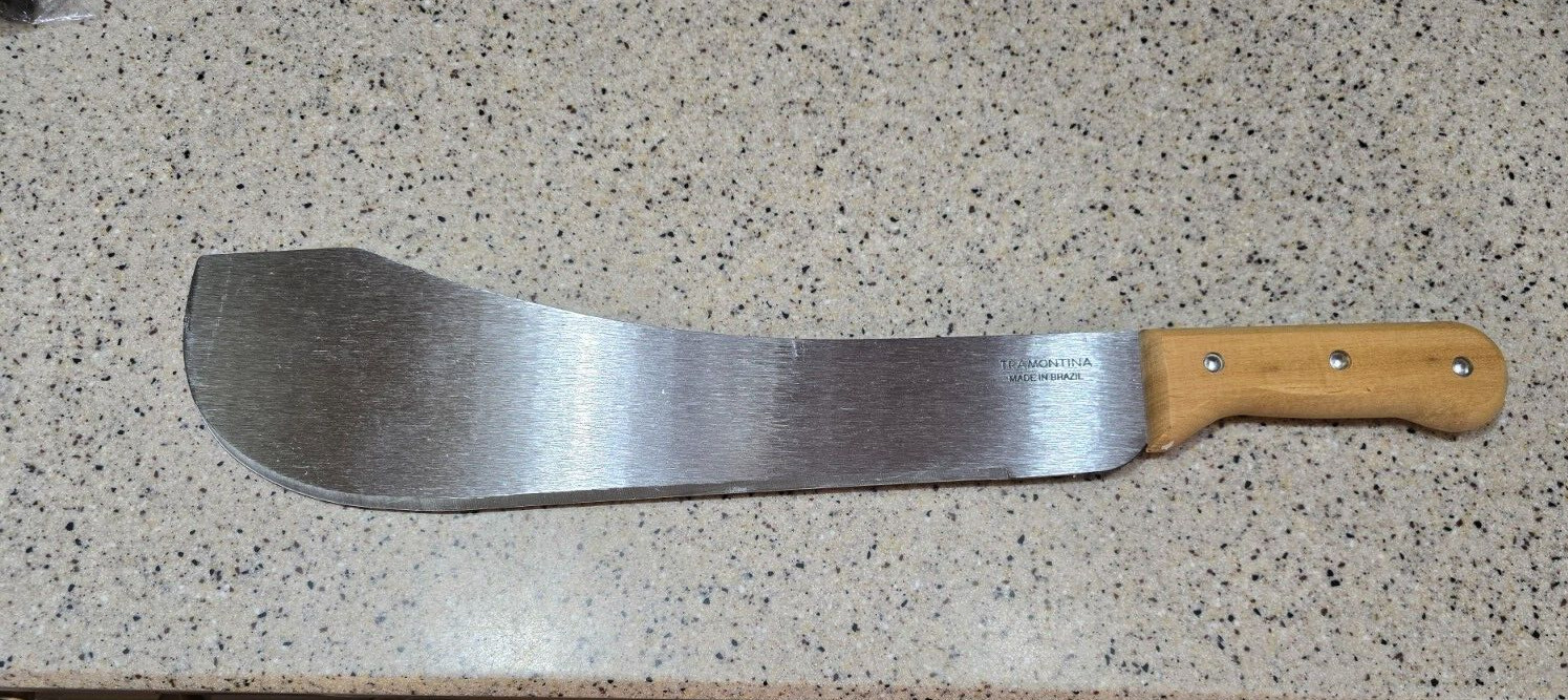 Tramontina Brazil Bolo Machete Wood handle 15″ Carbon Steel Blade 1070 HeavyDuty