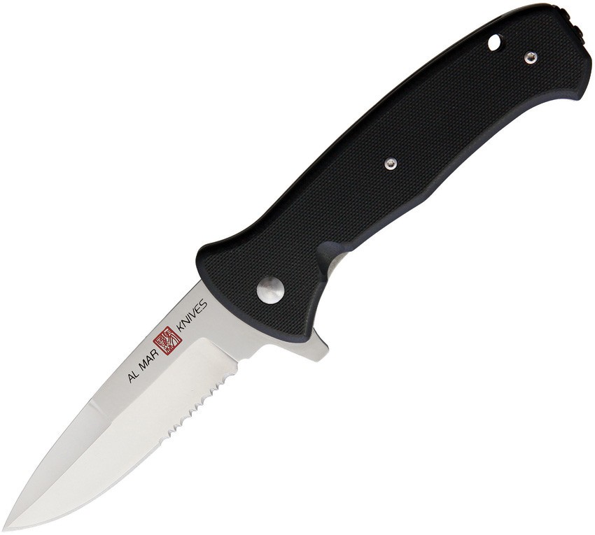Al Mar SERE 2020 AMK2203 3.63″ D2 Steel Serrated G10 Folding A/O Linerlock