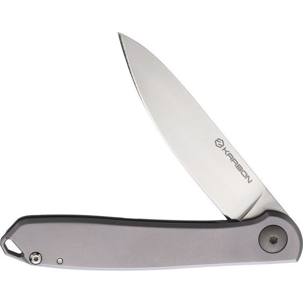 Karbon Tidbit Framelock Pocket Knife Bead Blast Finish Stainless Handle KARB105