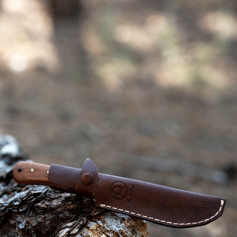 Kam Knife – A40 – 4116 Steel – Maun Wood Black and Brown Handle – Fixed Blade