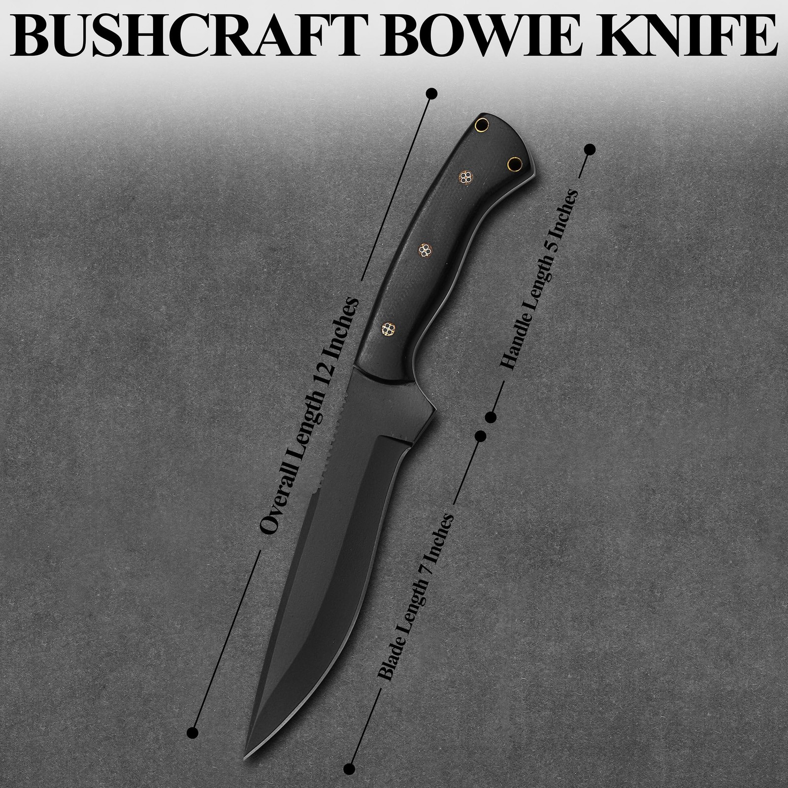 HMC Horizontal Carry Knife, Handmade High Carbon Steel Full Tang Black