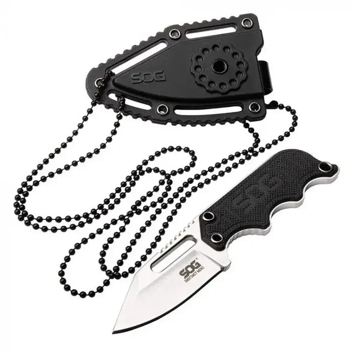 SOG Instinct Mini 1.9″ Satin Plain Edge Fixed Blade Knife w/ G10 Handles &…