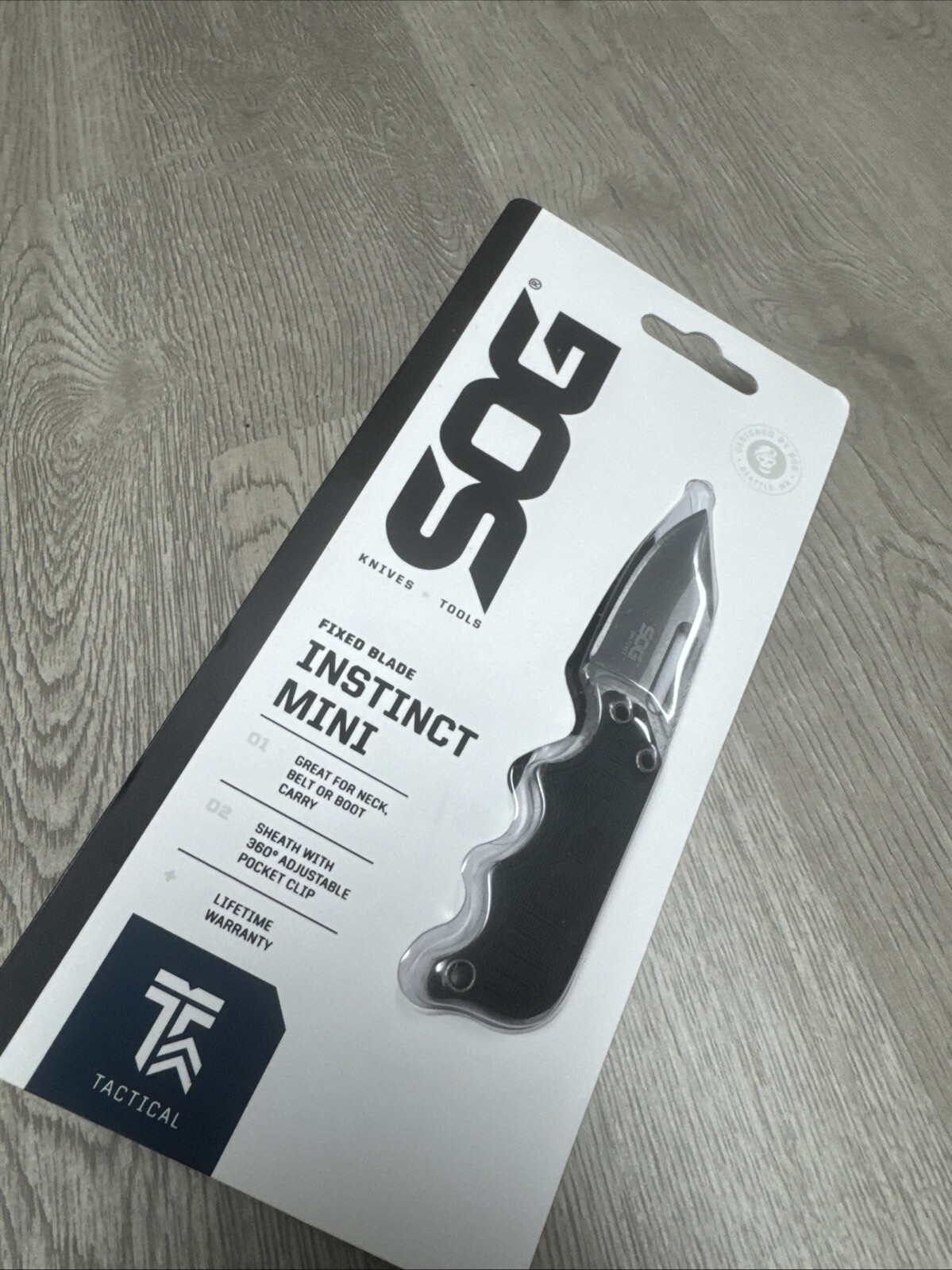 SOG Instinct Mini Knife 1.9″ Satin Plain Edge G10 Handles w/ Sheath – NB1002-CP
