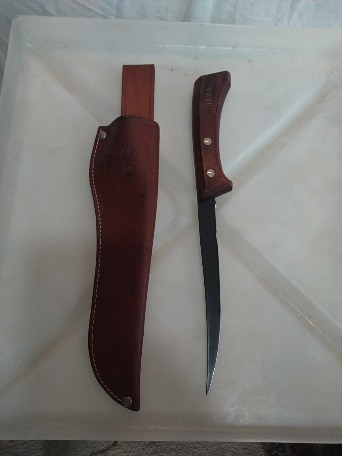 Cammilus USA Silver Sword 12 Inch Filet Knife With Sheath