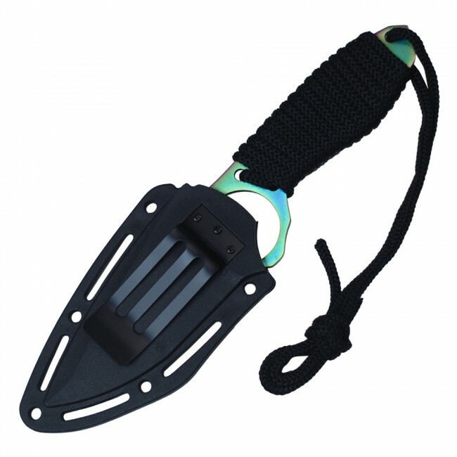 Tactical Knife Wartech 9″ Overall Paracord Full Tang Rainbow Boot Knife + Sheath