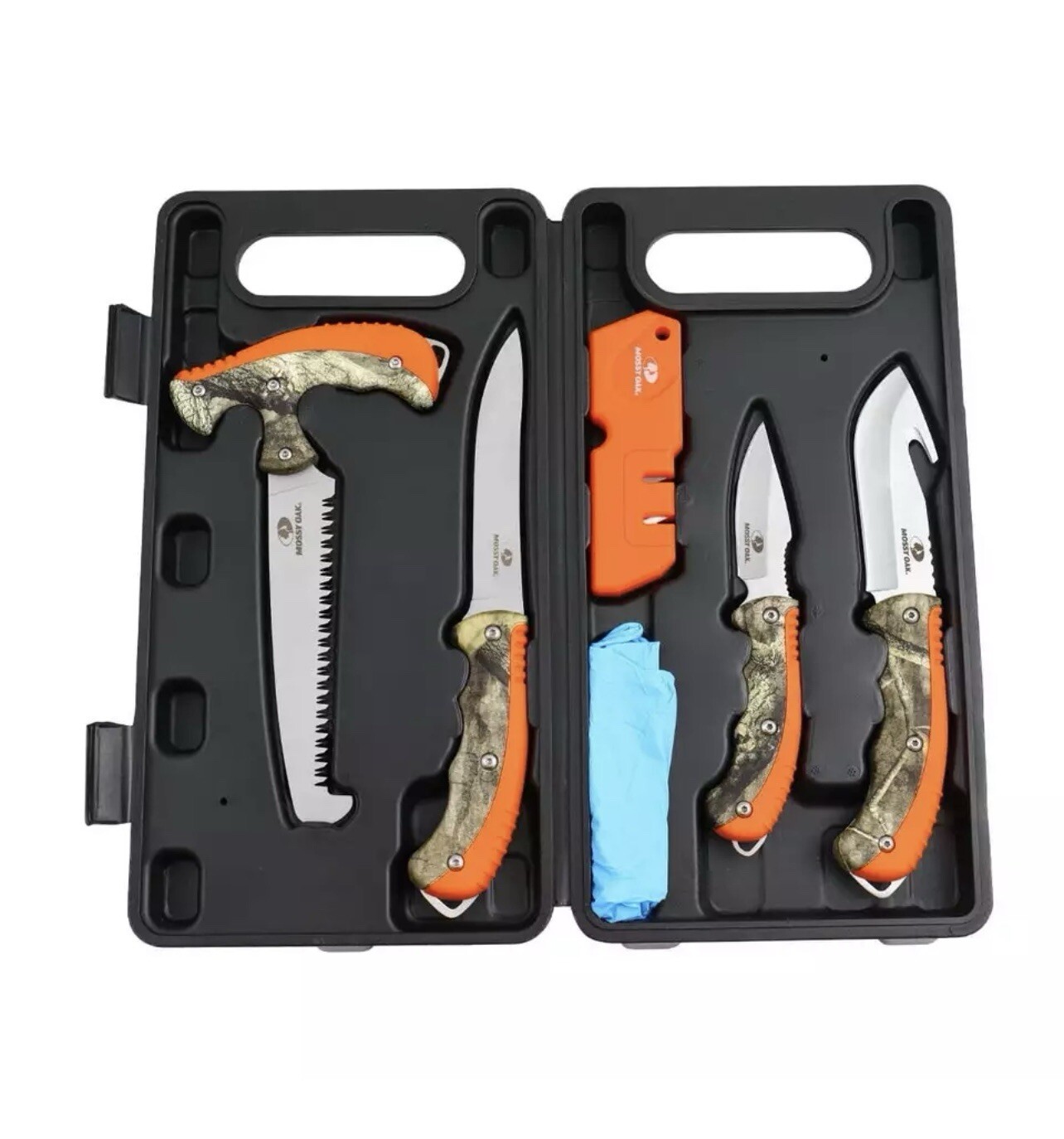 Mossy Oak 8 Piece Hunting Cleaning Kit with Storage Case,Stainless Steel Blade