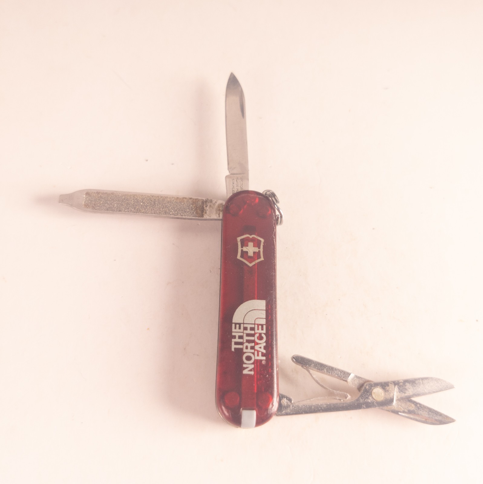 Swiss Army Knife Victorinox 58mm Classic SD 58mm Transparent Red NORTH FACE Logo