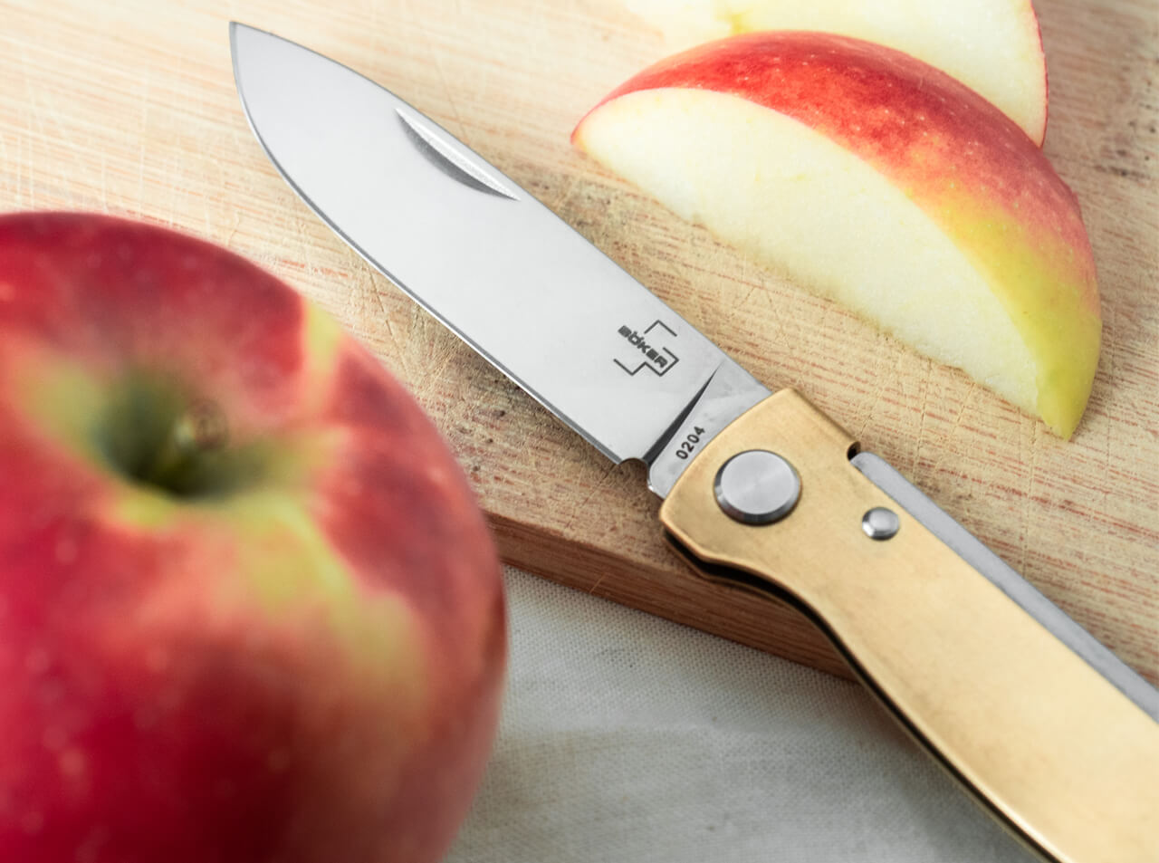 Boker Plus Atlas Brass Pocket Knife 2.76″ Blade 12C27 Slipjoint Folder – 01BO853