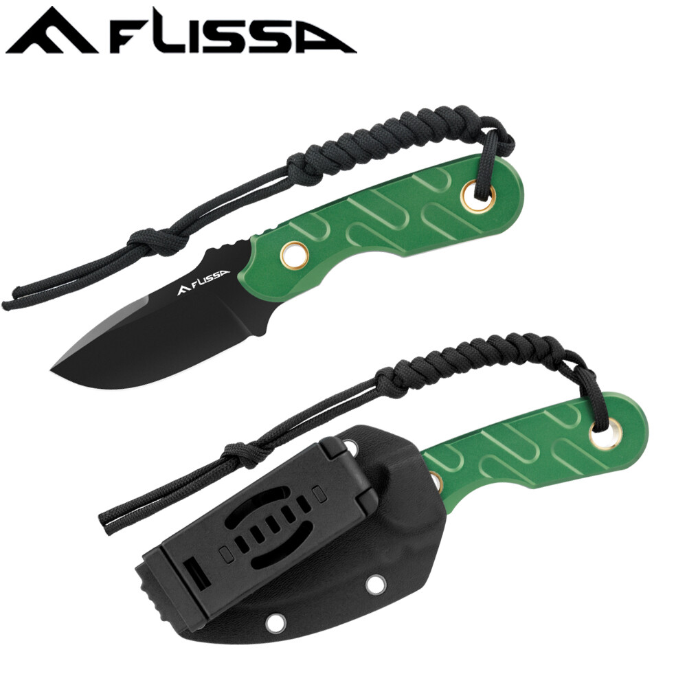 FLISSA 7Inch Fixed Blade Knife Full Tang Hunting Knife Tactical Knife G10 Handle