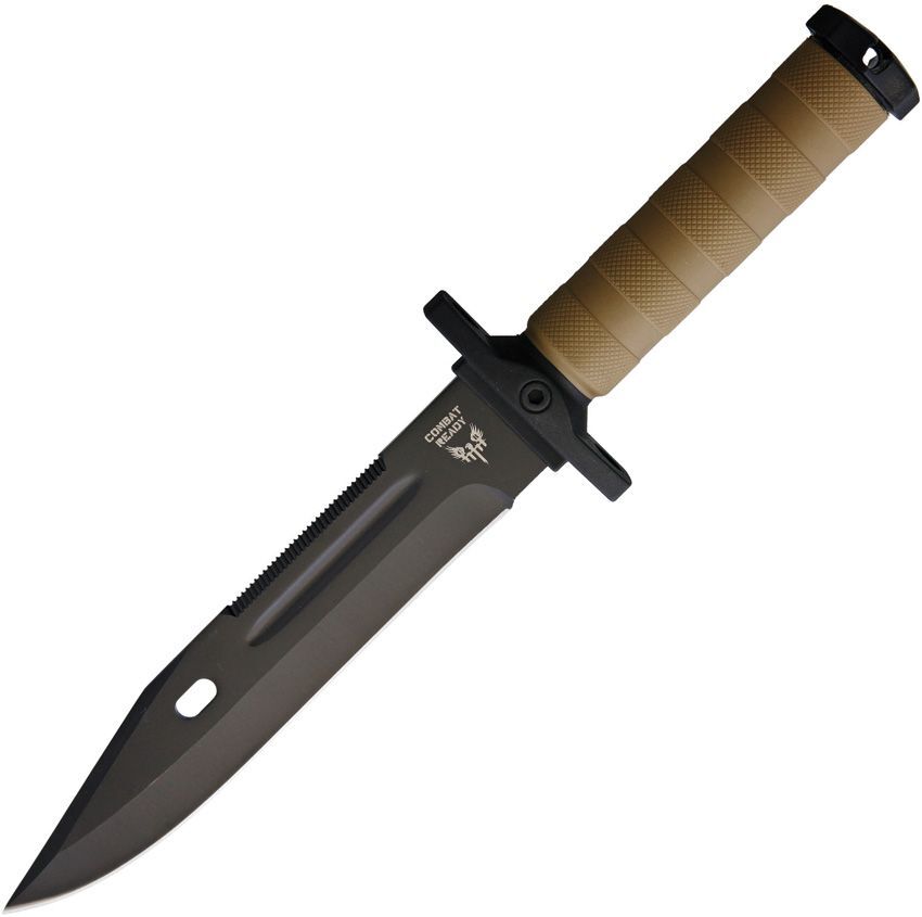 Combat Ready Ready Desert Tan Handle Fixed Blade Knife – CBR370-HK10188-140E