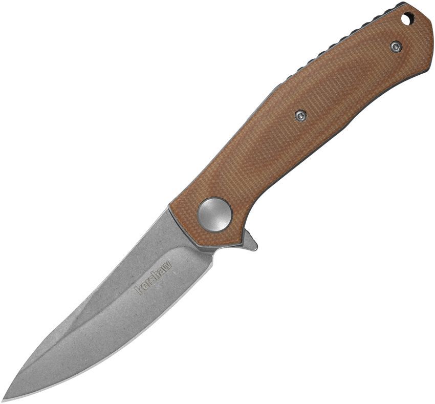 Kershaw Concierge Folding Knife D2 Steel Blade Brown Canvas Micarta – 4020MIB