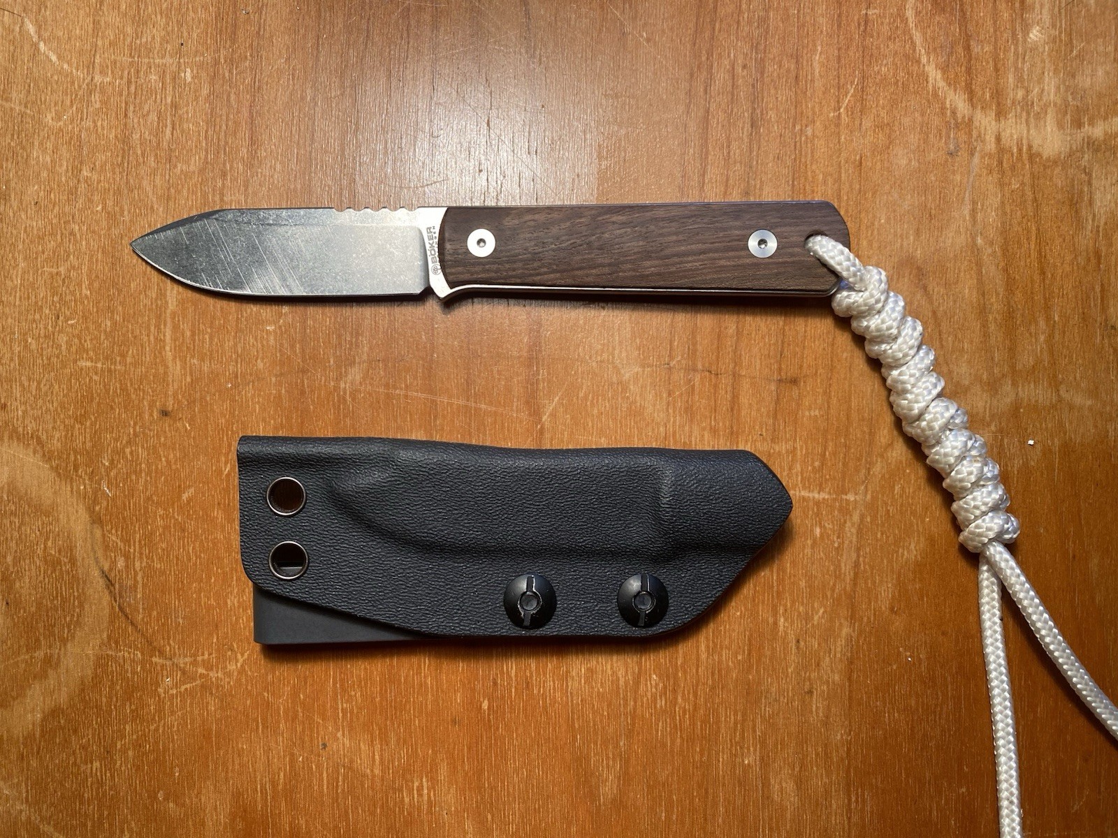 Boker BFF Packlite MagnaCut Fixed Blade Walnut Scales DCC Clip Box Sheath