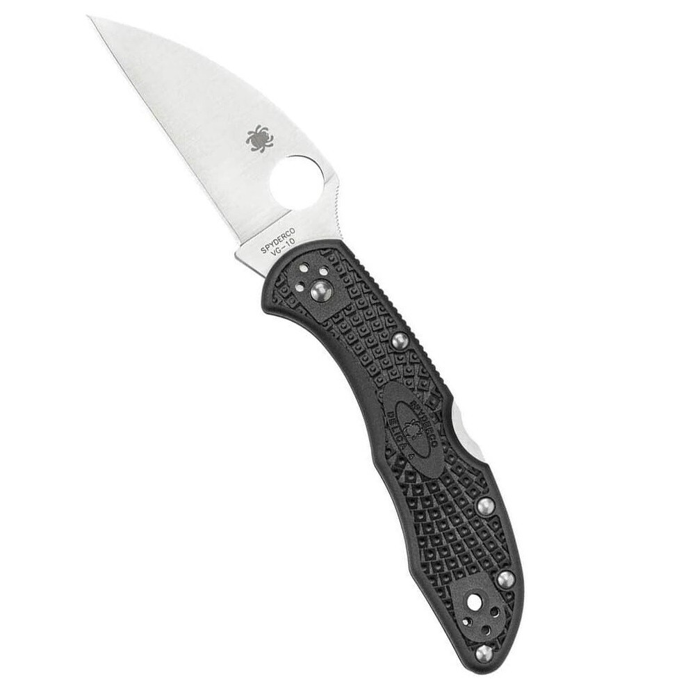 Spyderco Delica 4 Wharncliffe Folding Knife with Full-Flat Ground Steel Blade
