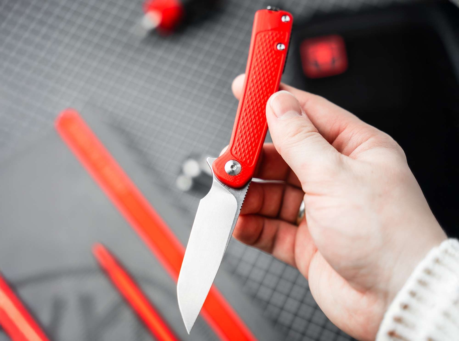 Boker Plus Fire Ant Red Pocket Knife 2.91″ Blade 4116 Tweezers EDC – 01BP0008